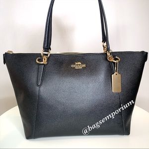 Coach Ava Black Leather Tote